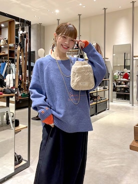 「niko and...（ニコアンド）のステンレスチェーンマルチネックレス2（ネックレス）」を使った、みきてぃ24さん（レディース・158cm）の秋コーディネート