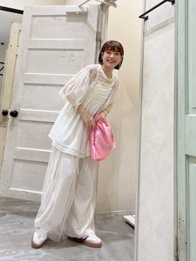 みきてぃ24さんの「サイドスリットストラップリボンパンツ」を使ったコーディネート