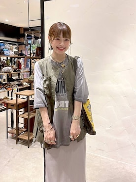 「アイテム（ベスト）」を使った、みきてぃ24さん（レディース・158cm）の夏コーディネート