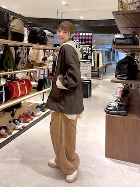 「niko and...（ニコアンド）のホヅホヅルーズジャケット（テーラードジャケット）」を使った、みきてぃ24さん（レディース・158cm）の秋コーディネート