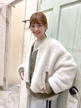 「niko and...（ニコアンド）のサガラロゴモケあみあみプルオーバー（ニット/セーター）」を使った、みきてぃ24さん（レディース・158cm）の冬コーディネート