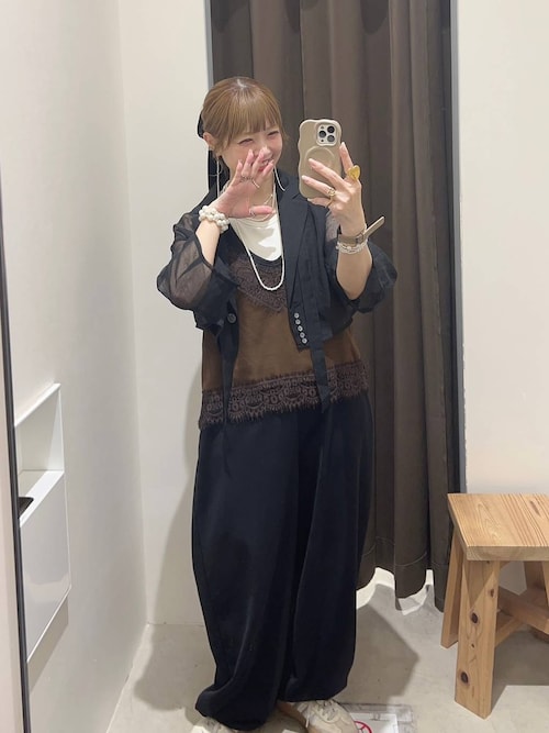 きょんたん♡niko and…みきてぃさんプロデュースのウェーブサロペット niko andのオールインワン・サロペットを使ったコーディネート