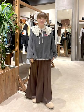 「niko and...（ニコアンド）のストラップシューズ / 抗菌消臭（パンプス、ベージュ系）」を使った、みきてぃ24さん（レディース・158cm）の秋コーディネート