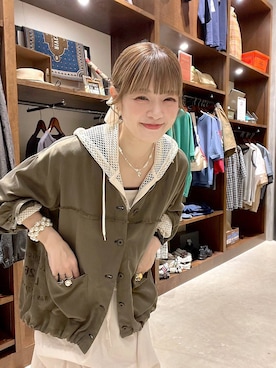 「niko and...（ニコアンド）のアイテム（パーカー）」を使った、みきてぃ24さん（レディース・158cm）の夏コーディネート