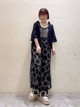 「niko and...（ニコアンド）のアイテム（ワンピース/ドレス）」を使った、みきてぃ24さん（骨格ウェーブ・レディース・158cm）の夏コーディネート