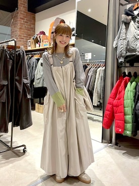 「アイテム（バレッタ/ヘアクリップ）」を使った、みきてぃ24さん（レディース・158cm）の冬コーディネート