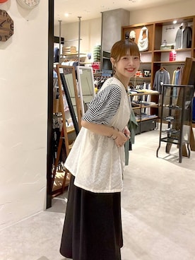 「アイテム（ベスト）」を使った、みきてぃ24さん（レディース・158cm）の夏コーディネート