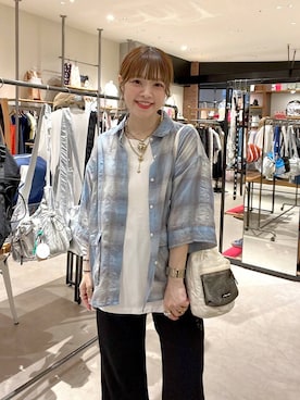 「niko and...（ニコアンド）のDRYクシュイージーパンツ（その他パンツ）」を使った、みきてぃ24さん（レディース・158cm）の夏コーディネート