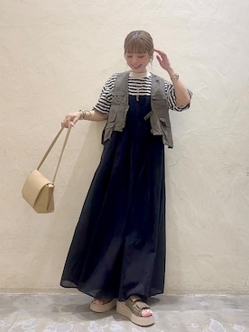 「niko and...（ニコアンド）のアイテム（ワンピース/ドレス）」を使った、みきてぃ24さん（骨格ウェーブ・レディース・158cm）の夏コーディネート