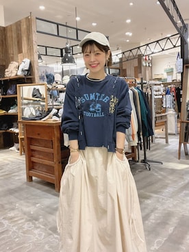 「niko and...（ニコアンド）のアイテム（帽子）」を使った、みきてぃ24さん（骨格ウェーブ・レディース・158cm）の春コーディネート