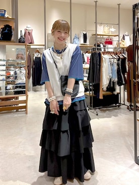 「niko and...（ニコアンド）のアイテム（スカート）」を使った、みきてぃ24さん（レディース・158cm）の夏コーディネート