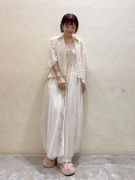 「niko and...（ニコアンド）のアイテム（ワンピース/ドレス）」を使った、みきてぃ24さん（骨格ウェーブ・レディース・158cm）の夏コーディネート