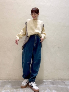 「niko and...（ニコアンド）のアイテム（スウェット）」を使った、みきてぃ24さん（骨格ウェーブ・レディース・158cm）の秋コーディネート