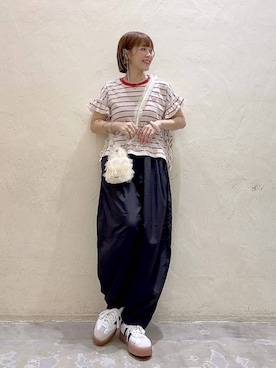 「niko and...（ニコアンド）のアイテム（アクセサリー）」を使った、みきてぃ24さん（骨格ウェーブ・レディース・158cm）の夏コーディネート