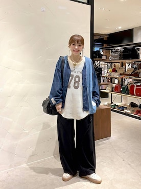 「niko and...（ニコアンド）のオリジナルPUマルチポケットショルダーバッグ（ショルダーバッグ）」を使った、みきてぃ24さん（レディース・158cm）の秋コーディネート