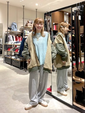 「アイテム（MA-1）」を使った、みきてぃ24さん（レディース・158cm）の冬コーディネート