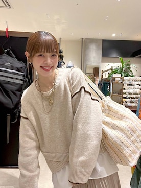 「体型カバー」｜「アイテム（アクセサリー）」を使った、みきてぃ24さん（レディース・158cm）の秋コーディネート