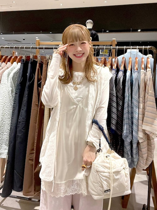 draw drawers バックオープンTシャツ ベージュ ソフトメッシュプルオーバー（Tシャツ/カットソー）｜niko and