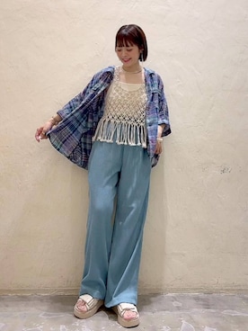 「niko and...（ニコアンド）のアイテム（パンツ）」を使った、みきてぃ24さん（骨格ウェーブ・レディース・158cm）の春コーディネート