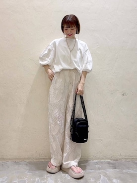「niko and...（ニコアンド）のアイテム（パンツ）」を使った、みきてぃ24さん（骨格ウェーブ・レディース・158cm）の夏コーディネート