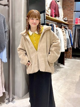 「アイテム（バレッタ/ヘアクリップ）」を使った、みきてぃ24さん（レディース・158cm）の冬コーディネート