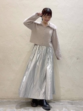 「niko and...（ニコアンド）のアイテム（ブーツ）」を使った、みきてぃ24さん（骨格ウェーブ・レディース・158cm）の冬コーディネート