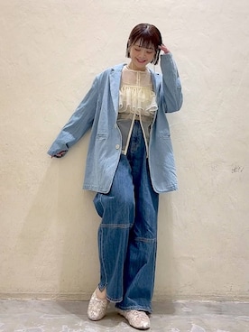 「アイテム（バレエシューズ）」を使った、みきてぃ24さん（レディース・158cm）の冬コーディネート