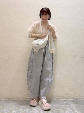 「niko and...（ニコアンド）のアイテム（パンツ）」を使った、みきてぃ24さん（骨格ウェーブ・レディース・158cm）の春コーディネート