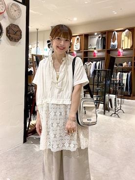 「アイテム（チュニック）」を使った、みきてぃ24さん（レディース・158cm）の夏コーディネート