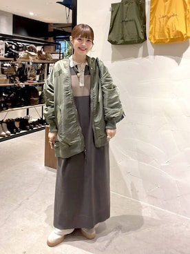 「アイテム（MA-1）」を使った、みきてぃ24さん（レディース・158cm）の秋コーディネート