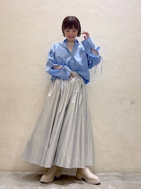 「niko and...（ニコアンド）のアイテム（ブーツ）」を使った、みきてぃ24さん（骨格ウェーブ・レディース・158cm）の冬コーディネート