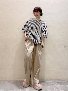 「niko and...（ニコアンド）のアイテム（パンツ）」を使った、みきてぃ24さん（骨格ウェーブ・レディース・158cm）の夏コーディネート