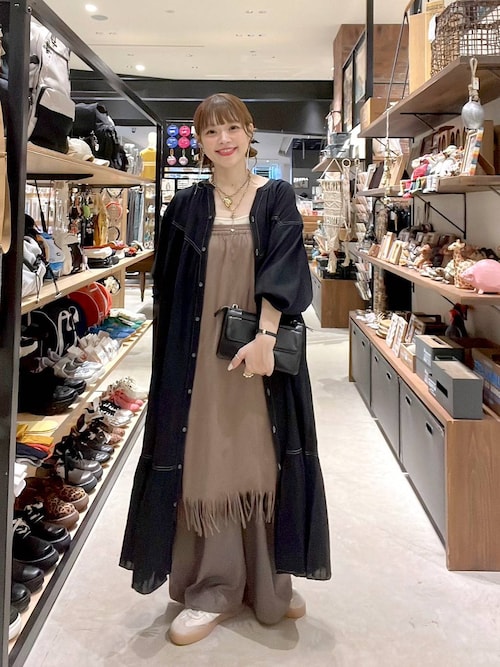 フランス購入 2wayワンピース/ミモレ丈イージースカート&D&Gおりぼんベルト パール釦フラワー×ドット刺繍ラッフルスリーブウエスト