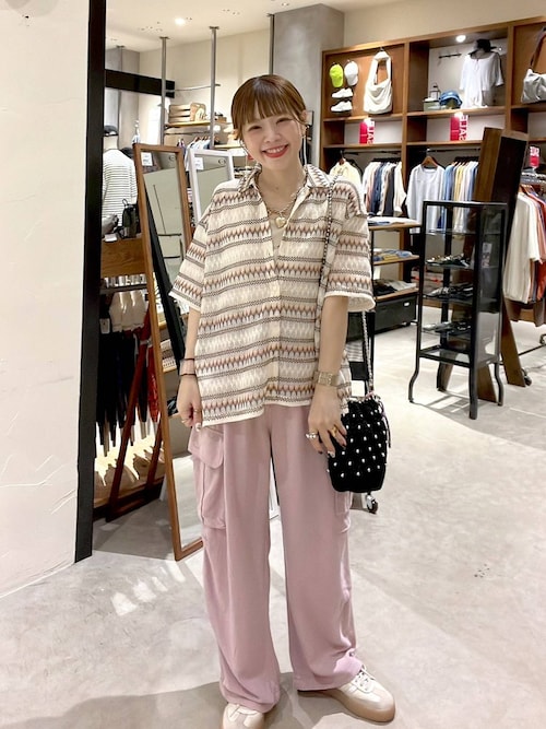 【Selected by N’s】ボーダーバンドカラーシャツ リネンバンドカラーシャツ（シャツ／ブラウス）｜B.C STOCK