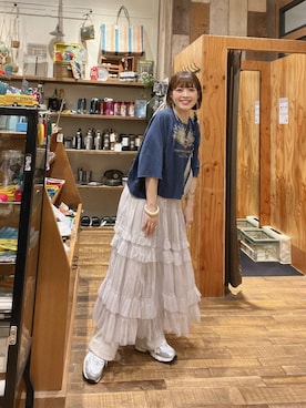 「niko and...（ニコアンド）のアイテム（アクセサリー）」を使った、みきてぃ24さん（骨格ウェーブ・レディース・158cm）の夏コーディネート