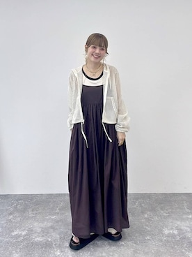 「niko and...（ニコアンド）のアイテム（パーカー）」を使った、みきてぃ24さん（レディース・158cm）の夏コーディネート