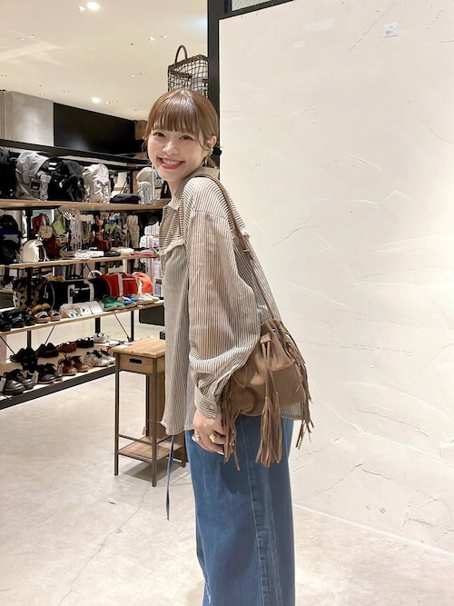 ストライプフリンジシアーシャツ