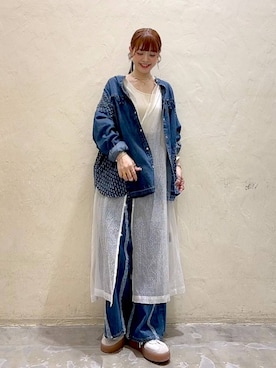 「niko and...（ニコアンド）のアイテム（ワンピース/ドレス）」を使った、みきてぃ24さん（骨格ウェーブ・レディース・158cm）の秋コーディネート