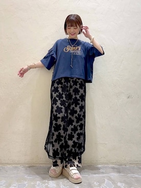 「niko and...（ニコアンド）のアイテム（ワンピース/ドレス）」を使った、みきてぃ24さん（骨格ウェーブ・レディース・158cm）の夏コーディネート