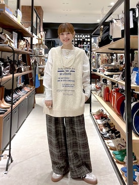 「LOWRYS FARM（ローリーズファーム）のパールタレンネックレス　249411（ネックレス）」を使った、みきてぃ24さん（レディース・158cm）の秋コーディネート