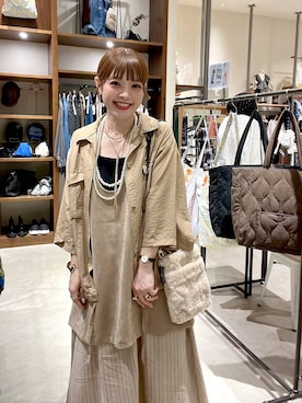 「LOWRYS FARM（ローリーズファーム）のパールタレンネックレス　249411（ネックレス）」を使った、みきてぃ24さん（レディース・158cm）の秋コーディネート