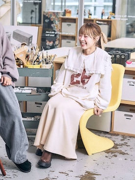 「niko and...（ニコアンド）のサイドゴアブーツ / 抗菌消臭（ブーツ、ブラウン系）」を使った、みきてぃ24さん（レディース・158cm）の秋コーディネート