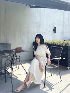 「PULL&BEAR（プルアンドベア）のアイテム（シューズ）」を使った、Namiさん（レディース・163cm）の夏コーディネート
