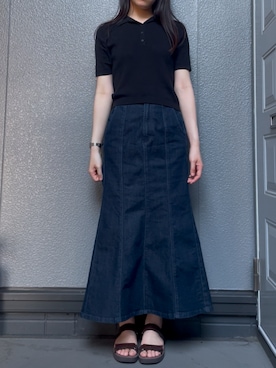 「アイテム（デニムスカート）」を使った、annさん（レディース・165cm）の夏コーディネート
