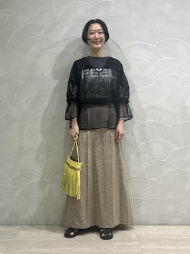 「ノーカラー」｜「アイテム（その他トップス）」を使った、michiko.iさん（レディース・160cm）の春コーディネート