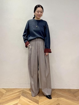 「ADAM ET ROPE'（アダムエロペ）のアイテム（スラックス）」を使った、michiko.iさん（レディース・160cm）の秋コーディネート