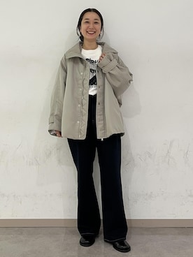 「アイテム（ナイロンジャケット）」を使った、michiko.iさん（レディース・160cm）の秋コーディネート