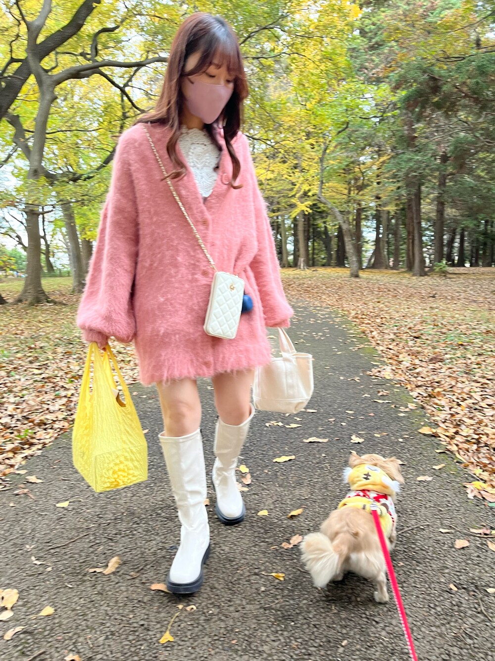 カーディガン/ボレロ（ピンク系）を使った「シャギーニット」の人気
