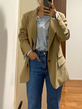 「オーバーサイズジャケット」｜®️さん（レディース・163cm）の秋コーディネート