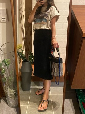 「カコバッグ」｜「アイテム（スカート）」を使った、®️さん（レディース・163cm）の夏コーディネート